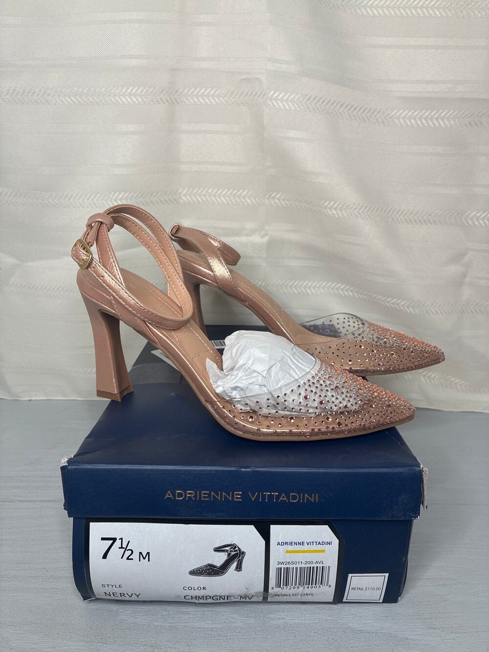Adrienne Vittadini Nervy Pump Champagne Womens Size 7.5